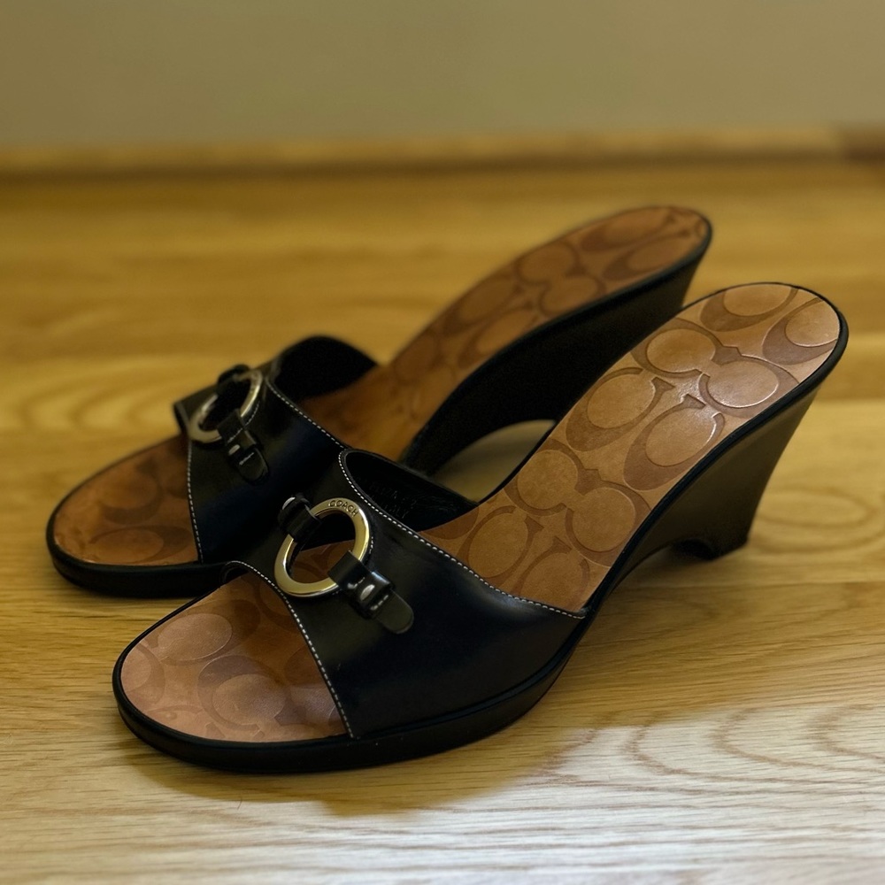 Vintage Coach heeled mules